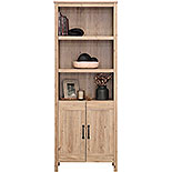 5-Shelf Bookcase with Doors in Khaki Pine 434876