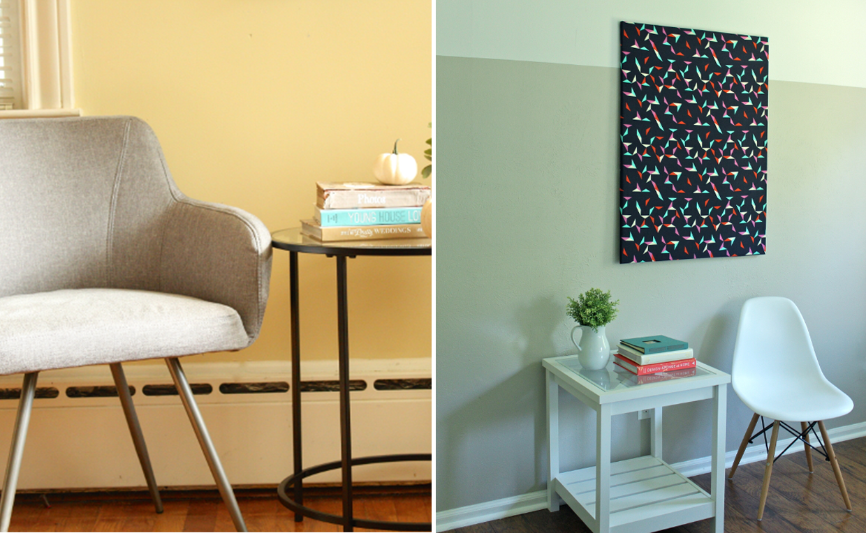 side table reading nook