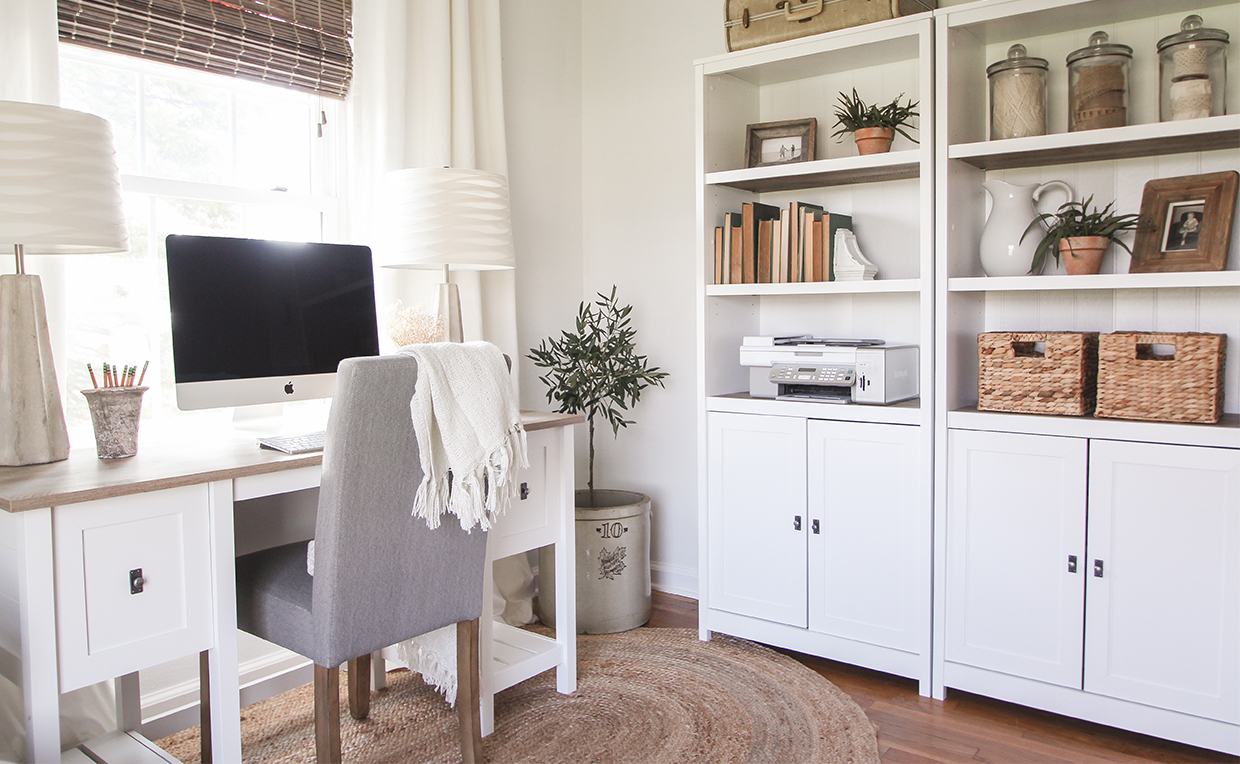 Cottage Road Library and Desk for home office productivity
