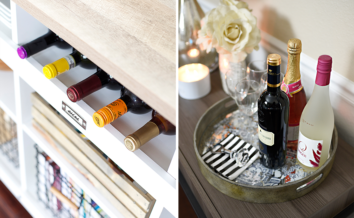 Trays and cutting boards can help with entertaining and serving wine and drinks.