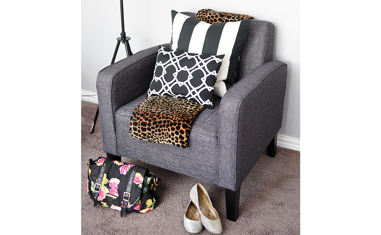 accent seating for bedroom storage of everyday items