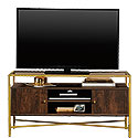 Contemporary Glass-Top TV Credenza with Doors 426450