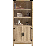 Orchard Oak 5-Shelf Tall Bookcase with Doors 427324