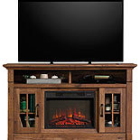 Fireplace TV Credenza with Glass Doors 427377