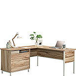 Modern L-Shaped Desk in Kiln Acacia 427478