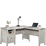 Rustic L-Shaped Desk in White Plank 427566