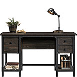 Small Computer Desk in Rustic Carbon Oak 427652
