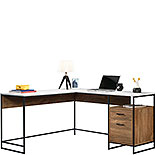 Modern L-Shaped Desk with Storage & White Top 427968