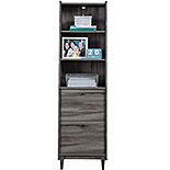 Modern 3-Shelf Narrow Bookcase with Drawers 428187