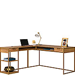 Modern L-Shaped Desk with Gold Frame 428210