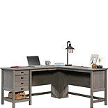 Wood L-Shaped Desk in Mystic Oak Finish 428224