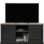 Black Farmhouse TV Stand with Oak Accent 429346