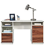 Double Ped Desk in Pearl Oak & Acacia 430785