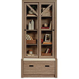 4-Shelf Bookcase with Doors in Brushed Oak 432891