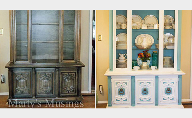 vintage china cabinet makeover