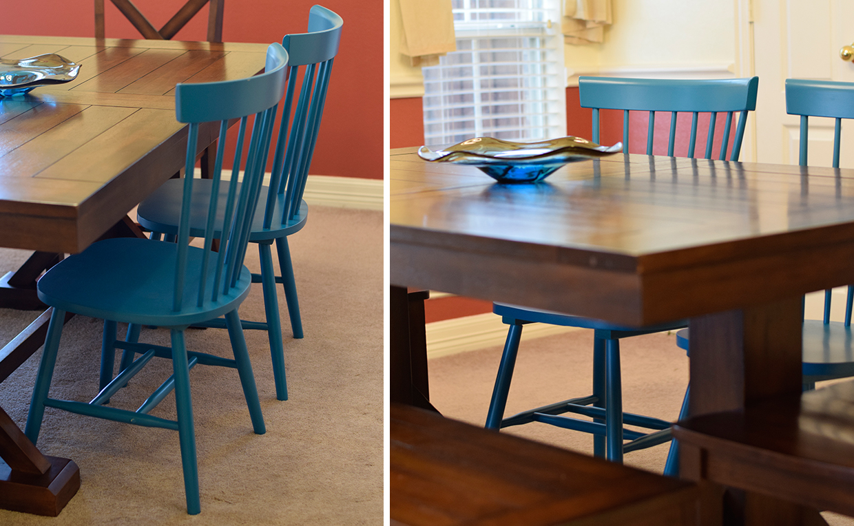 Wooden dining table with Country Cottage chairs