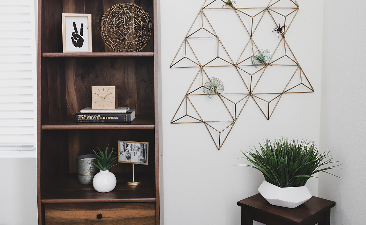 Midcentury Modern bookcase with drawers, home office file storage