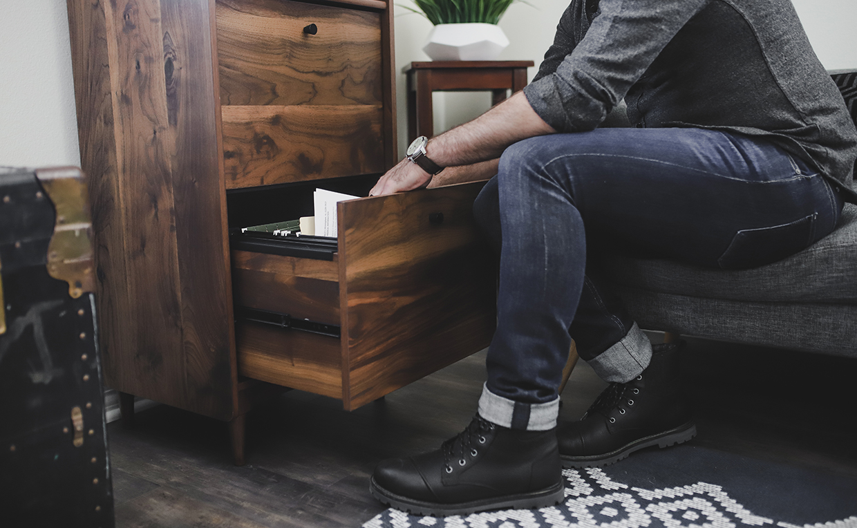 Blog_Amanda_1240x764_04.jpg Midcentury Modern bookcase with drawers, home office file storage