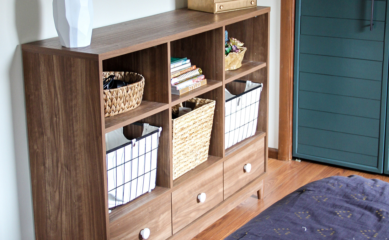 Soft Modern Console Bookcase for home office productivity