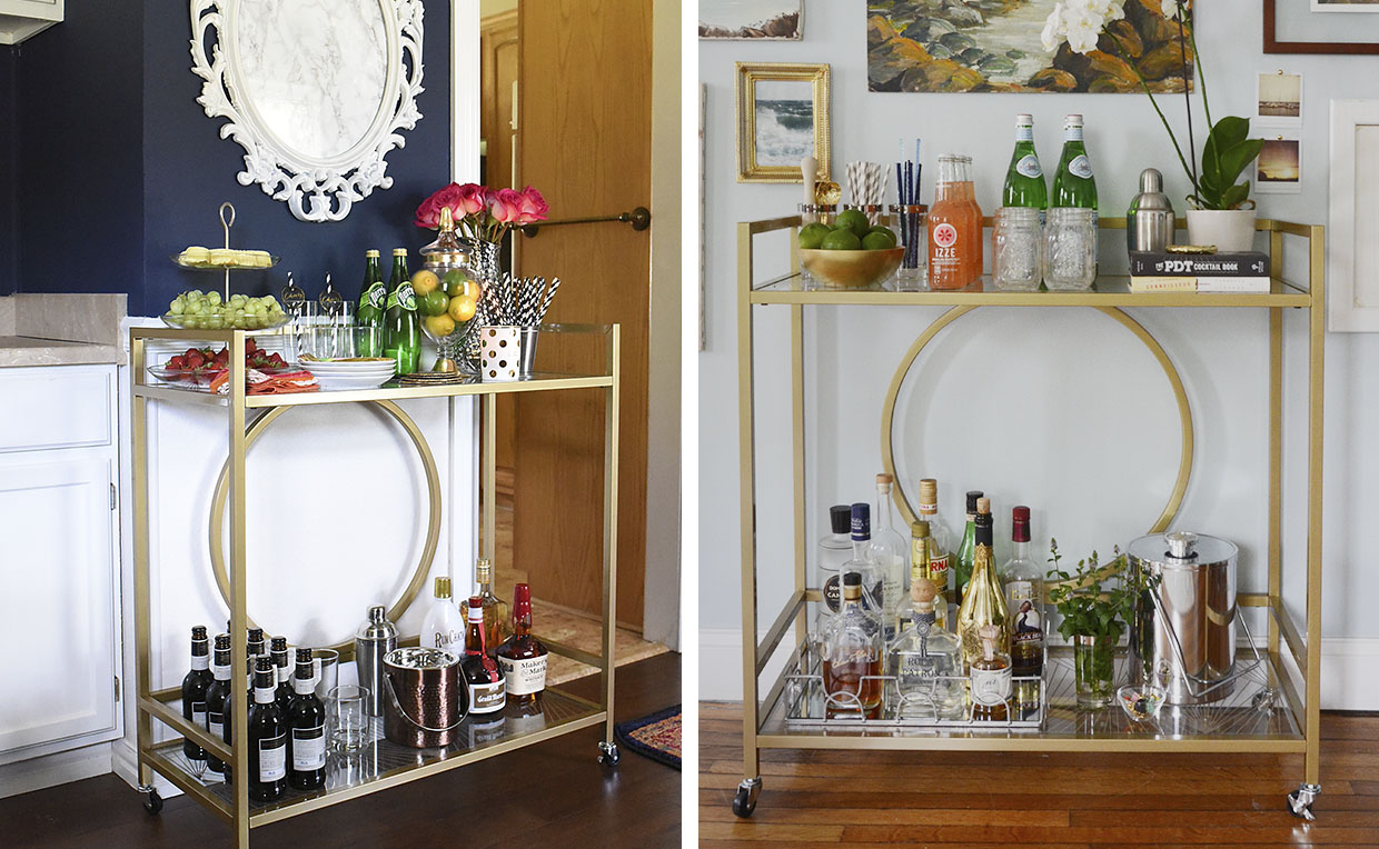 International Lux Bar Cart entertains with cocktails