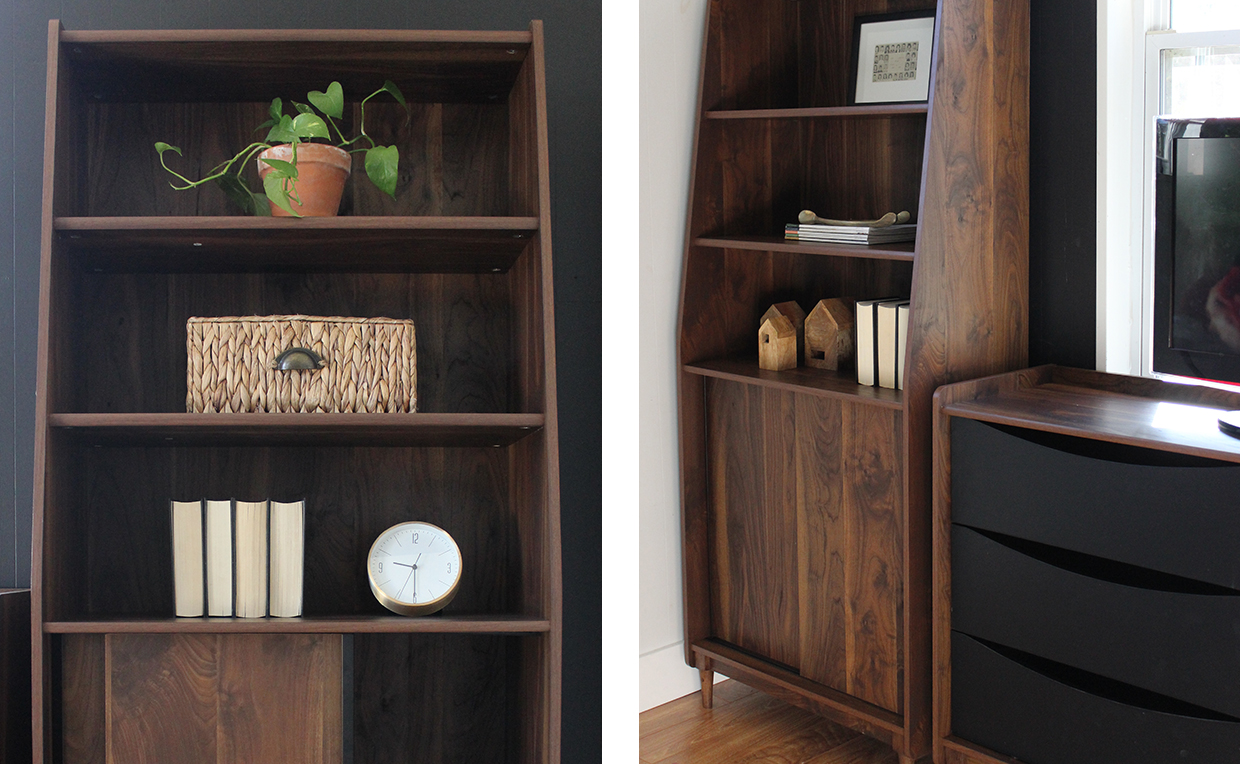 Midcentury Modern bookcase in living room