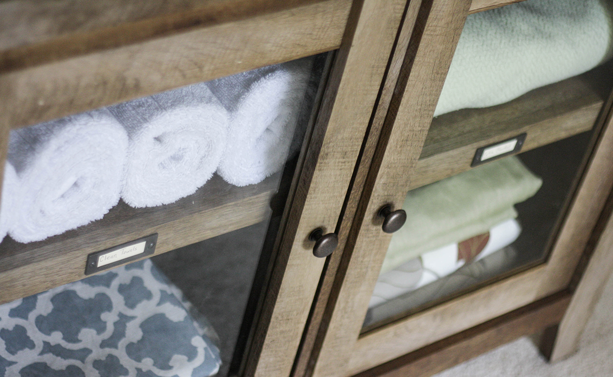 Modern Farmhouse cabinet with traditional hardware