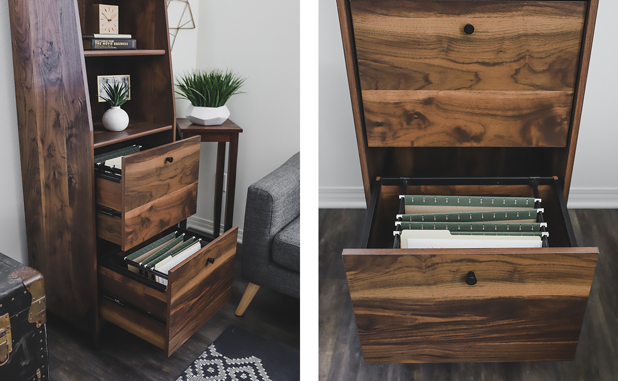 Midcentury Modern bookcase with file storage