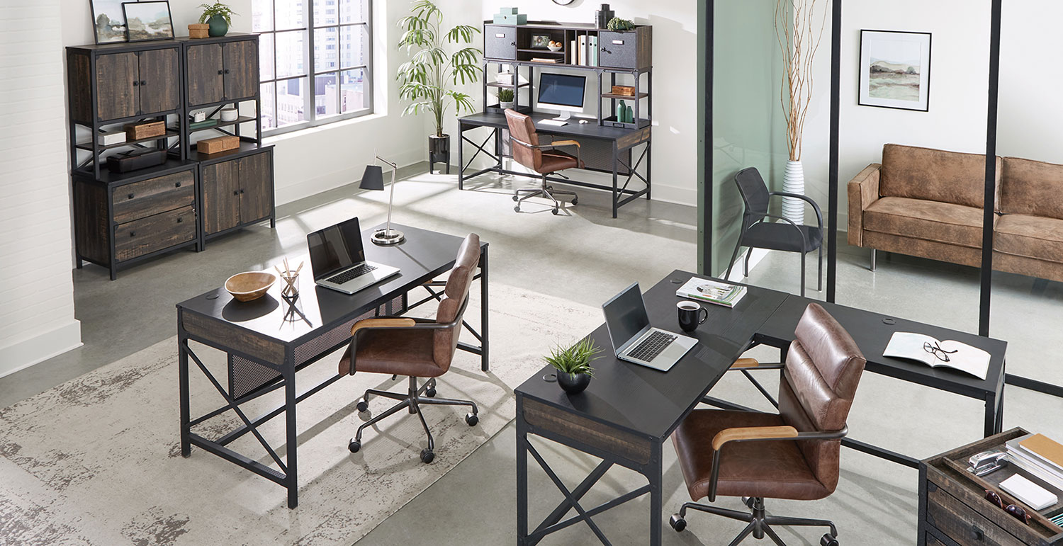 View of Foundry Road: Industrial Style Office Furniture – Sauder Furniture