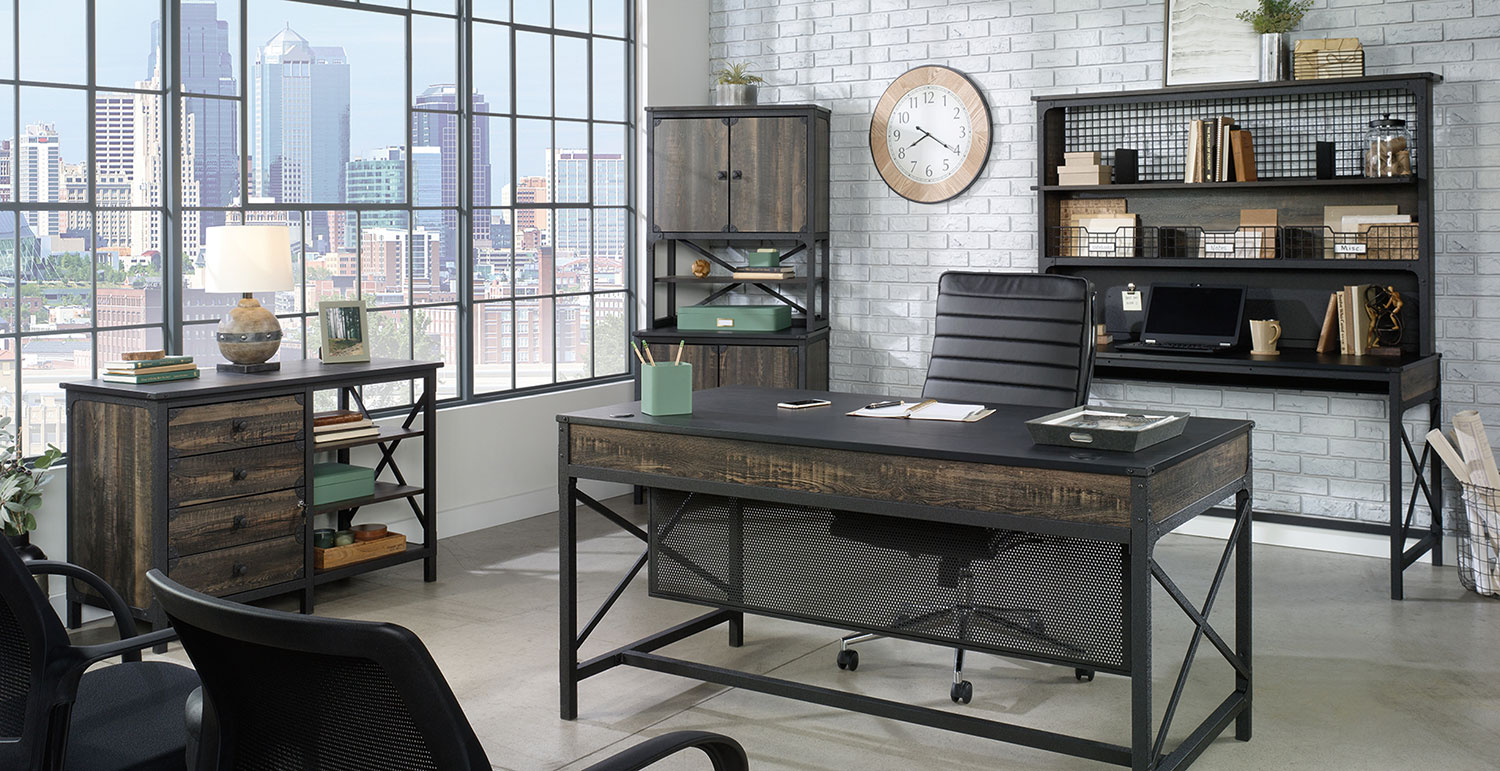 Image showcasing Foundry Road: Industrial Style Office Furniture – Sauder Furniture