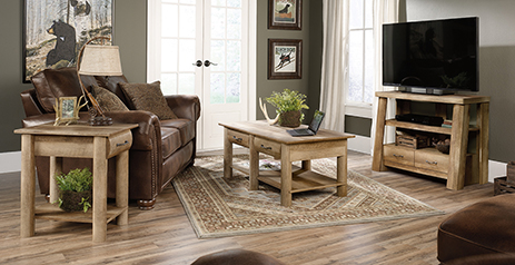 Boone Mountain Mountain Furniture Collection Log Tv Stands Log Coffee Tables And More Sauder Woodworking