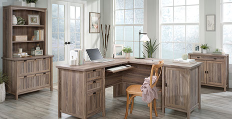 Sauder County Line Writing Desk, Salt Oak finish