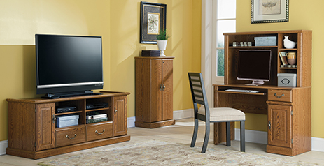 Sauder Oak Furniture Collection Orchard Hills Oak Bedroom