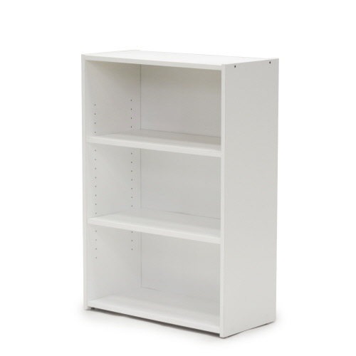 trestle 3 shelf bookcase white