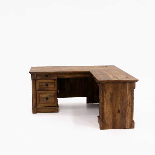 L Shaped Desk Vintage Oak, Shabby Chic Corner Computer Desk