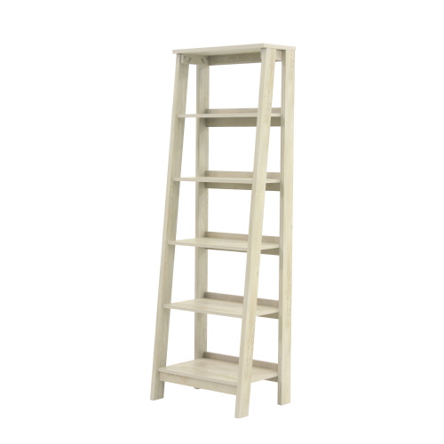 Sauder Trestle 3 Shelf Bookcase in Chalked Chestnut 