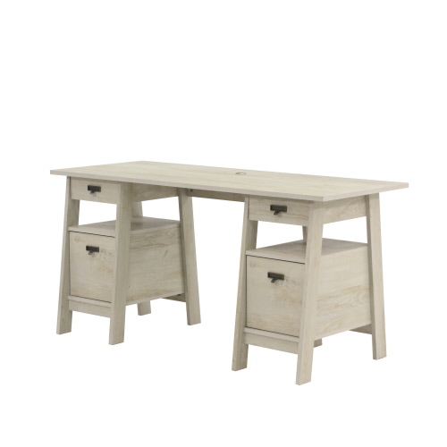 Trestle Executive Desk With Storage Chestnut Fiinish 424128