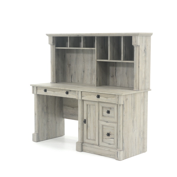 Palladia Computer Desk With Hutch Split Oak 424814 Sauder