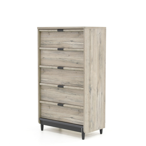 Linden Market 5 Drawer Bedroom Chest Split Oak 425025 Sauder