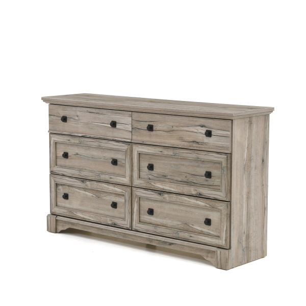 Palladia 6 Drawer Double Dresser Split Oak 425994 Sauder