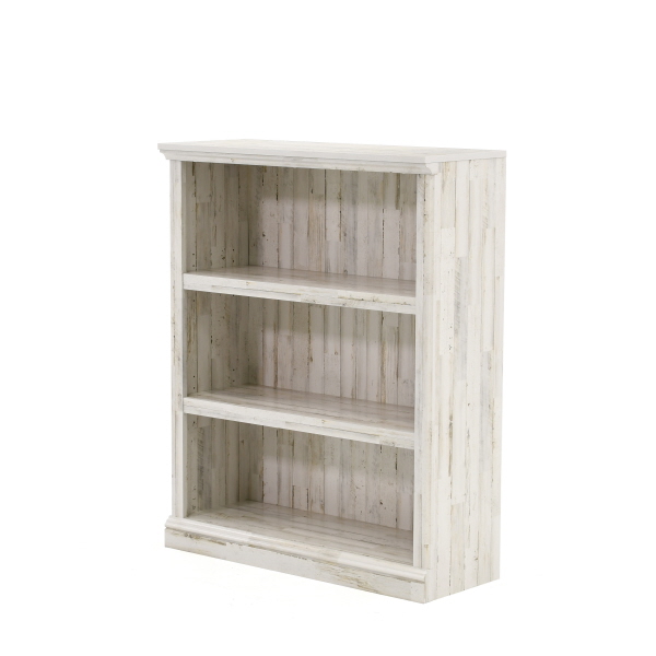 Sauder Select 3 Shelf Bookcase White, Sauder Cottage Road 3 Shelf Bookcase In Soft White Undermount