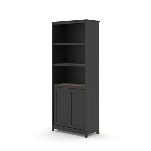 Cottage Road Library Bookcase With, Better Homes Gardens Modern Farmhouse Library Bookcase With Doors