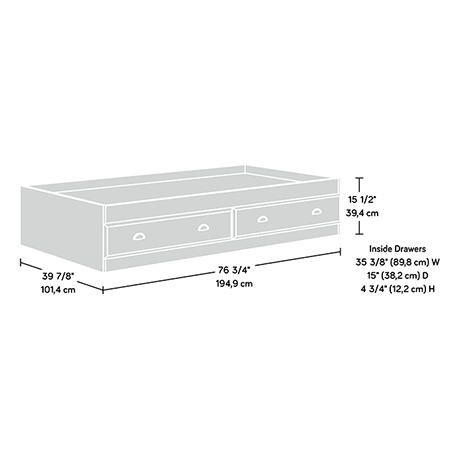Shoal Creek Mate S Bed 411222, Sauder Shoal Twin Mates Creek Bed With Storage