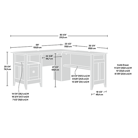 Sauder Select L Shaped Desk 412320 Sauder Sauder Woodworking