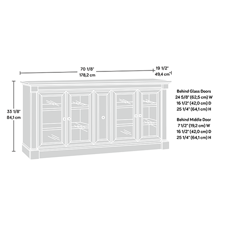 Wind Oak Finish Sauder 417879 Palladia Credenza