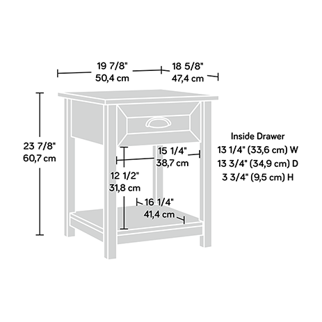 County Line | Side Table Night Stand | 417771 | Sauder