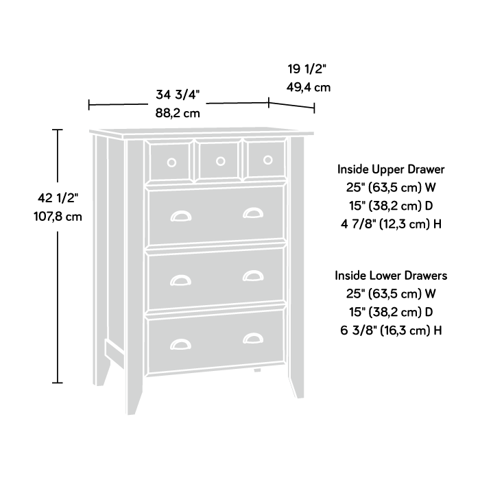 Shoal Creek | 4-Drawer Chest | 411197 | Sauder