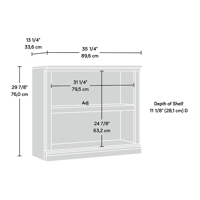 Sauder Select 2-Shelf Horizontal Bookcase Cherry (414238) – Sauder