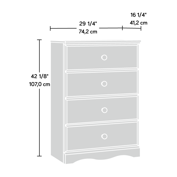 4 Drawer Bedroom Chest in Soft White