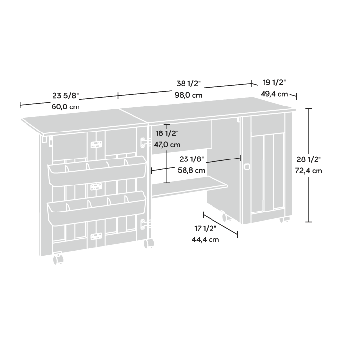 Sauder Select Sewing & Craft Table Vintage Oak (426138) – Sauder