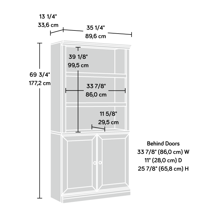 Sauder Select 5-Shelf Bookcase with Doors Sindoori Mango (426414